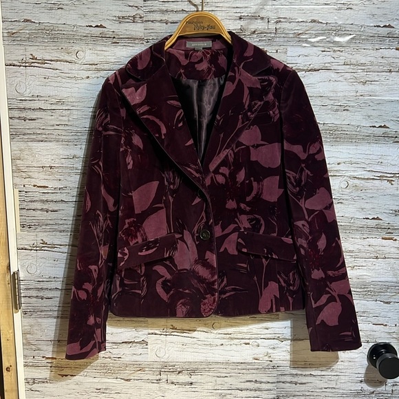 🏁 Anne Taylor Valuer like fabric floral blazer size 2 - Picture 3 of 9